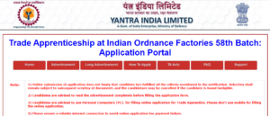 Yantra India Limited Apprentice 2024