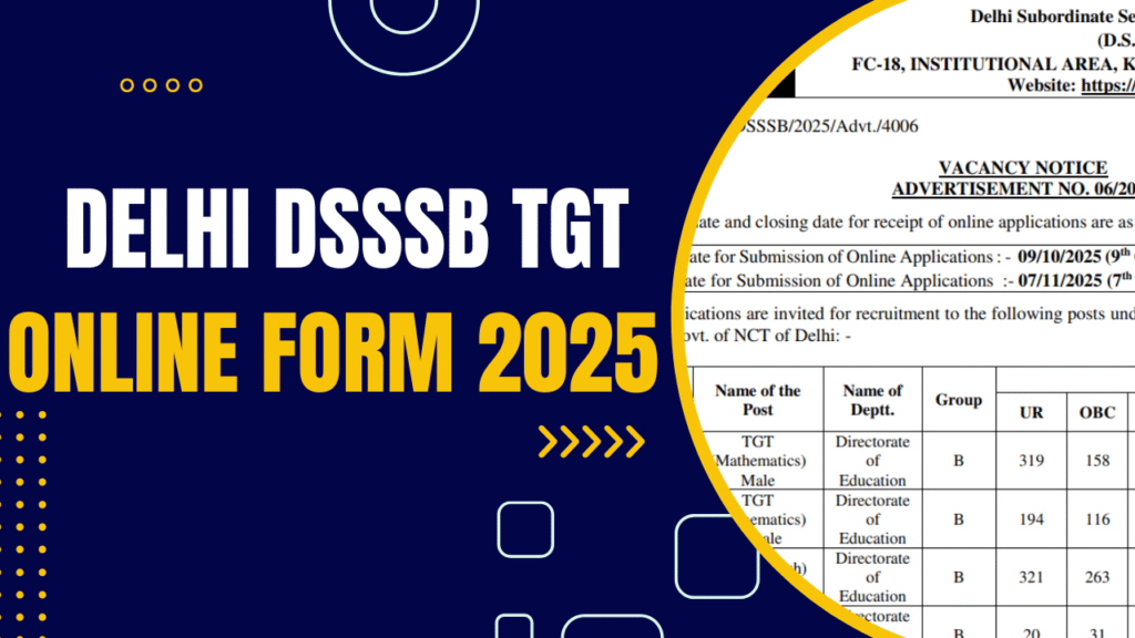 Delhi DSSSB TGT Recruitment 2025 